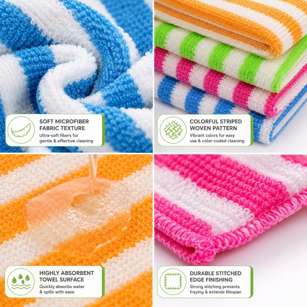 Next-Gen Disruptive Set Of Four Premium Microfiber Cleaning Cloths – (4Pcs)