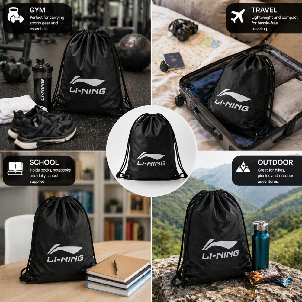 Professional Water Resistant Lightweight Drawstring Sports Gym Backpack