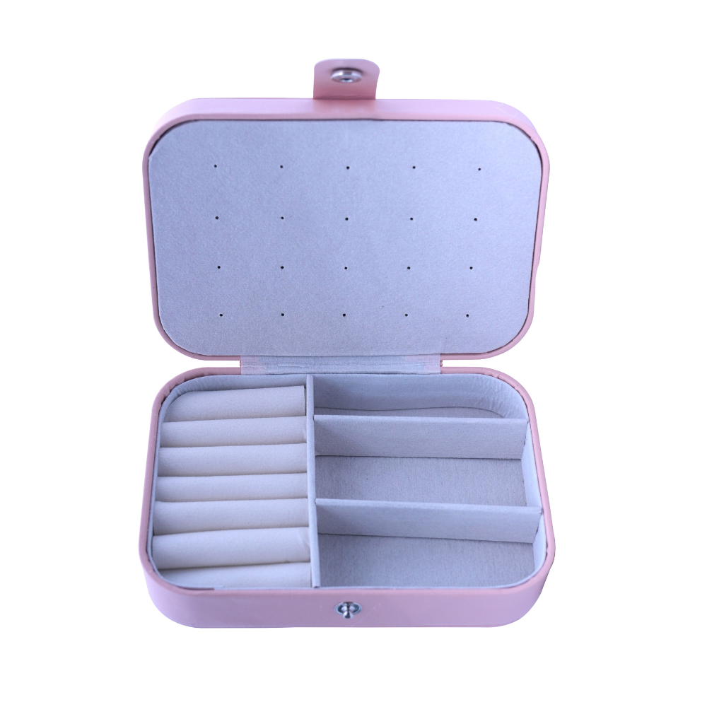 Multi-Level Velvet Jewelry Organizer with Crystal Handle