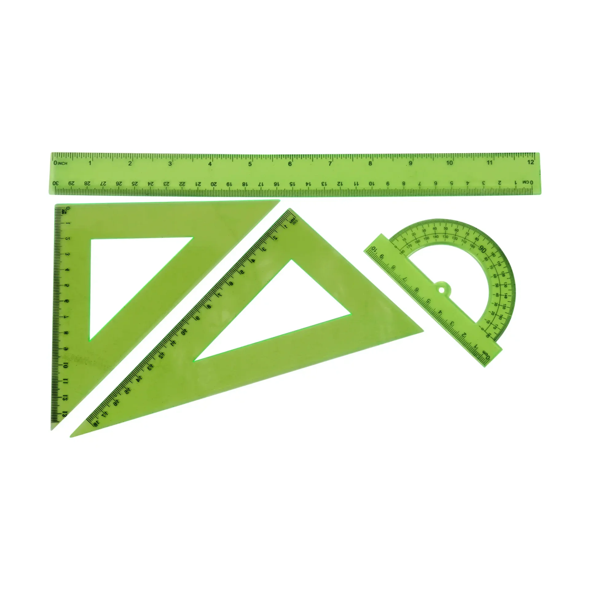 plastic geometry ruler set |