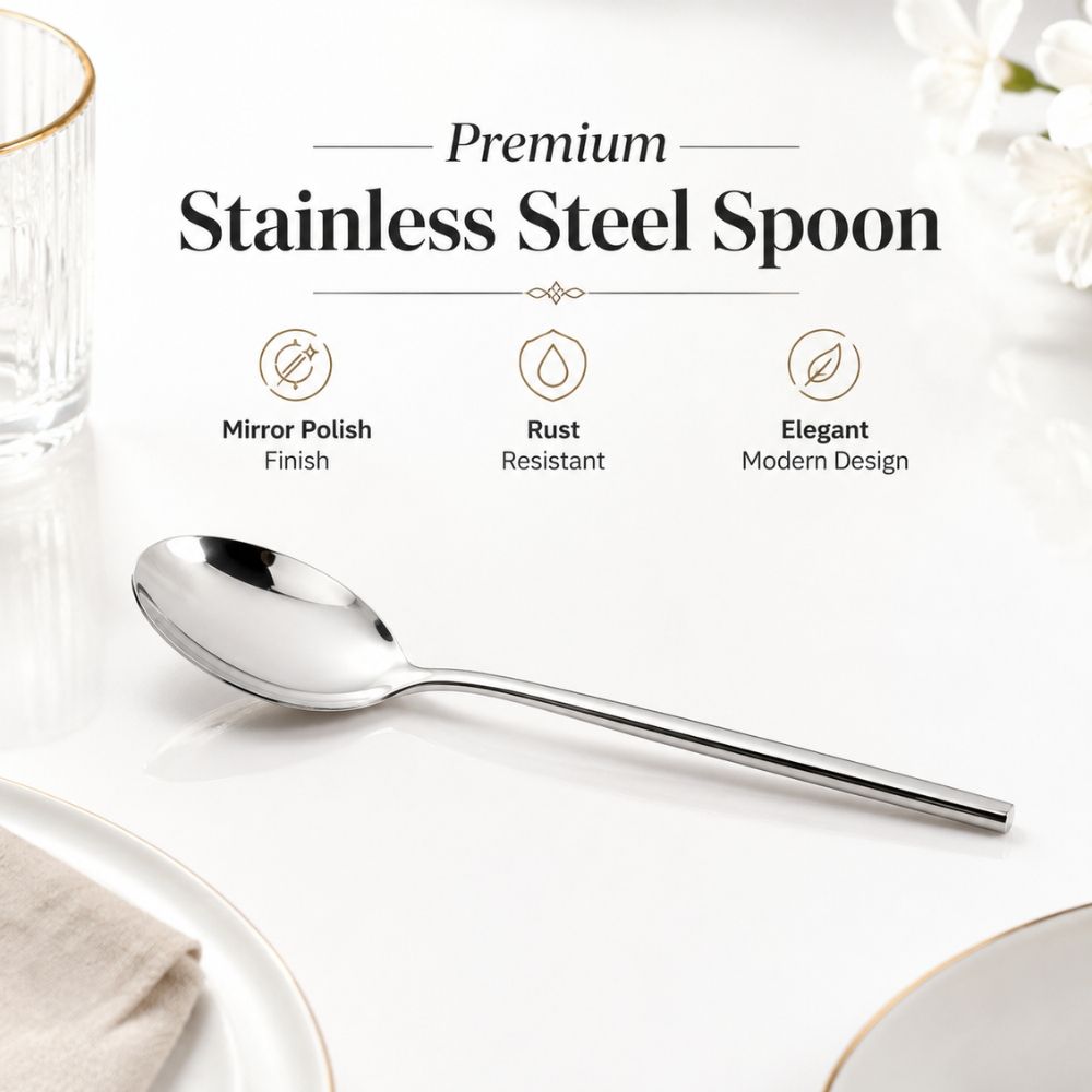 Deluxe Premium Stainless Steel Table Spoon With A Mirror Polished Finish – (19.5Cm)