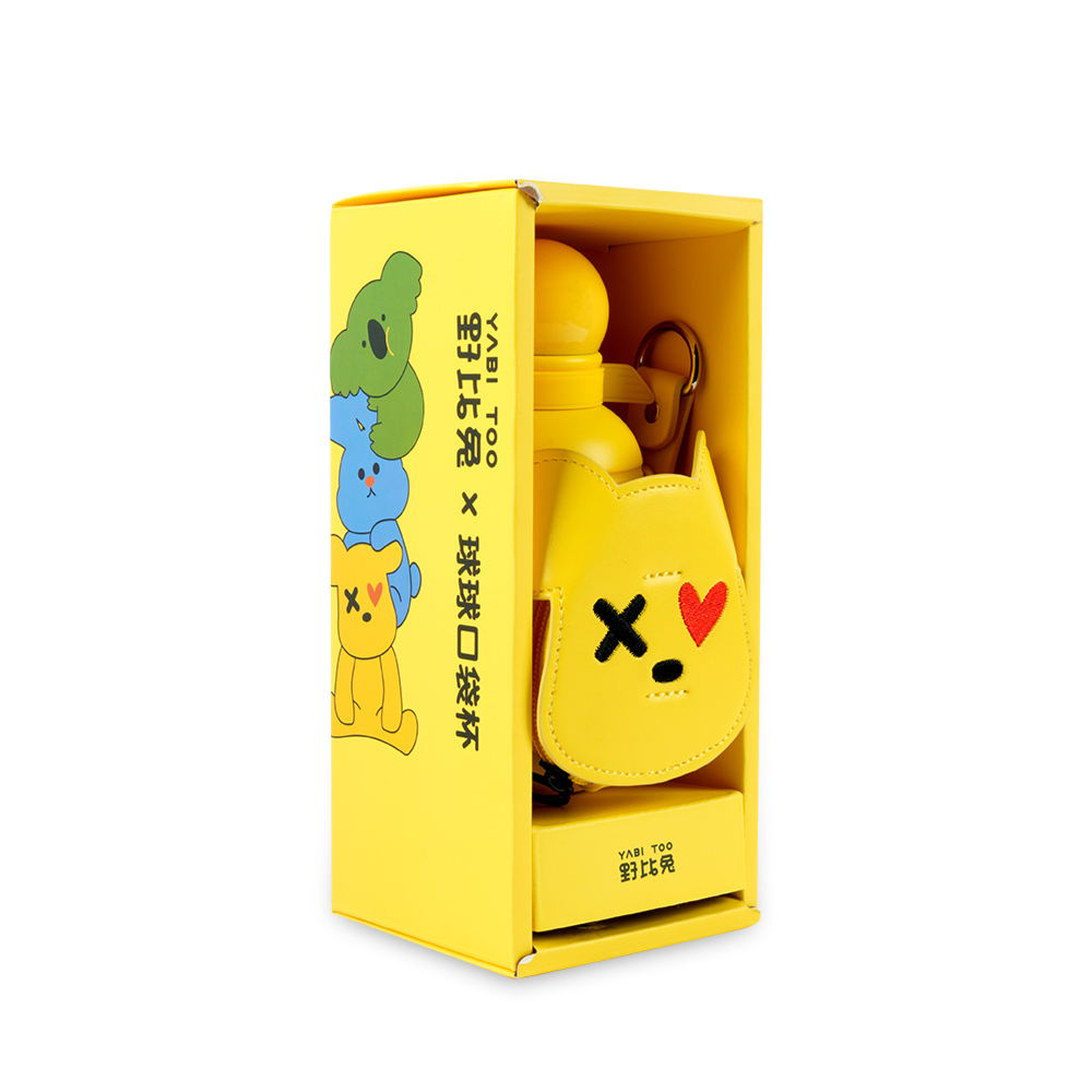 Cute Cartoon Kids Water Bottle 380ML with Protective Cover & Strap – Leakproof Portable School Drinking Bottle for Boys & Girls