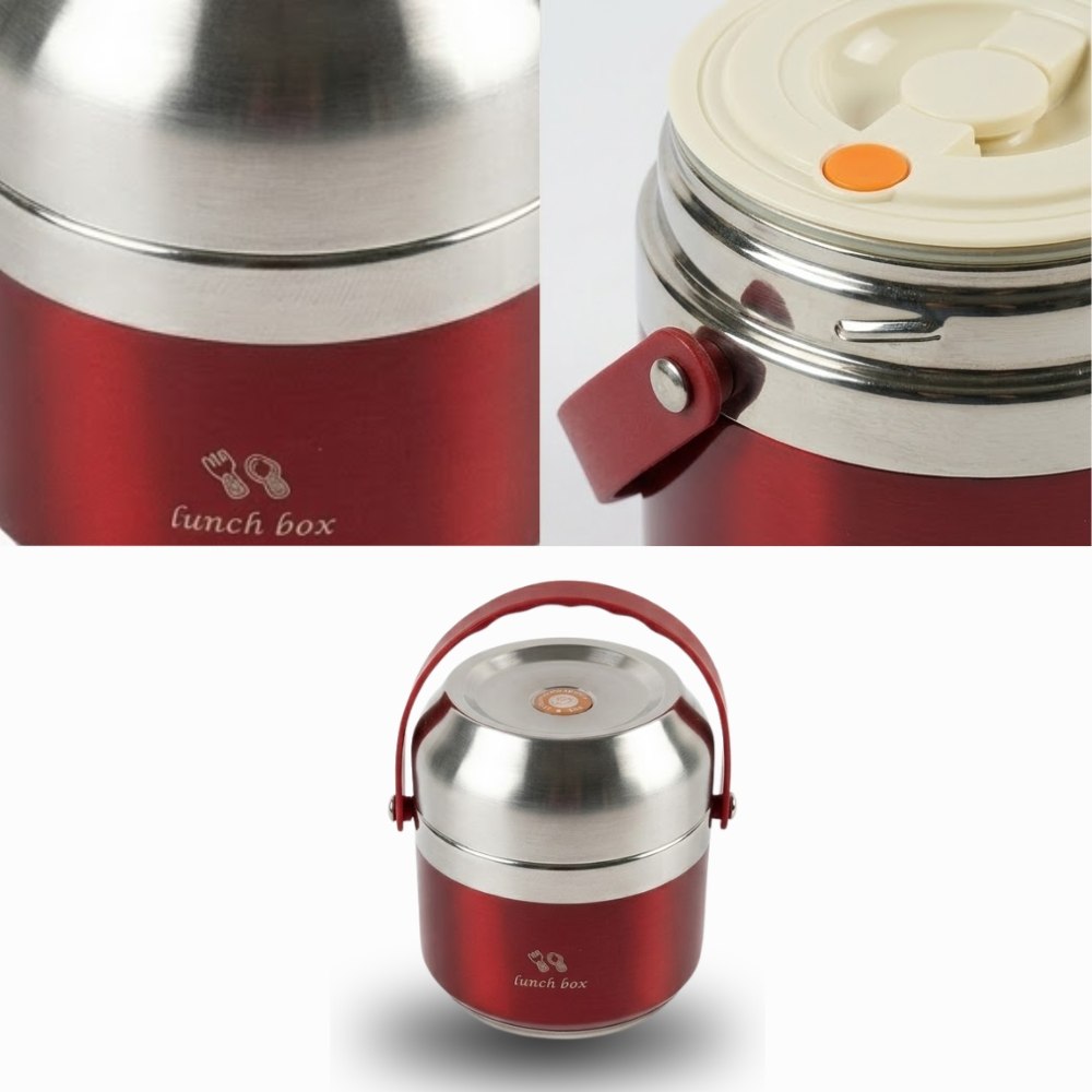 Stainless Steel Thermal Lunch Box – Insulated Food Container with Inner Bowl (16cm x 15cm)