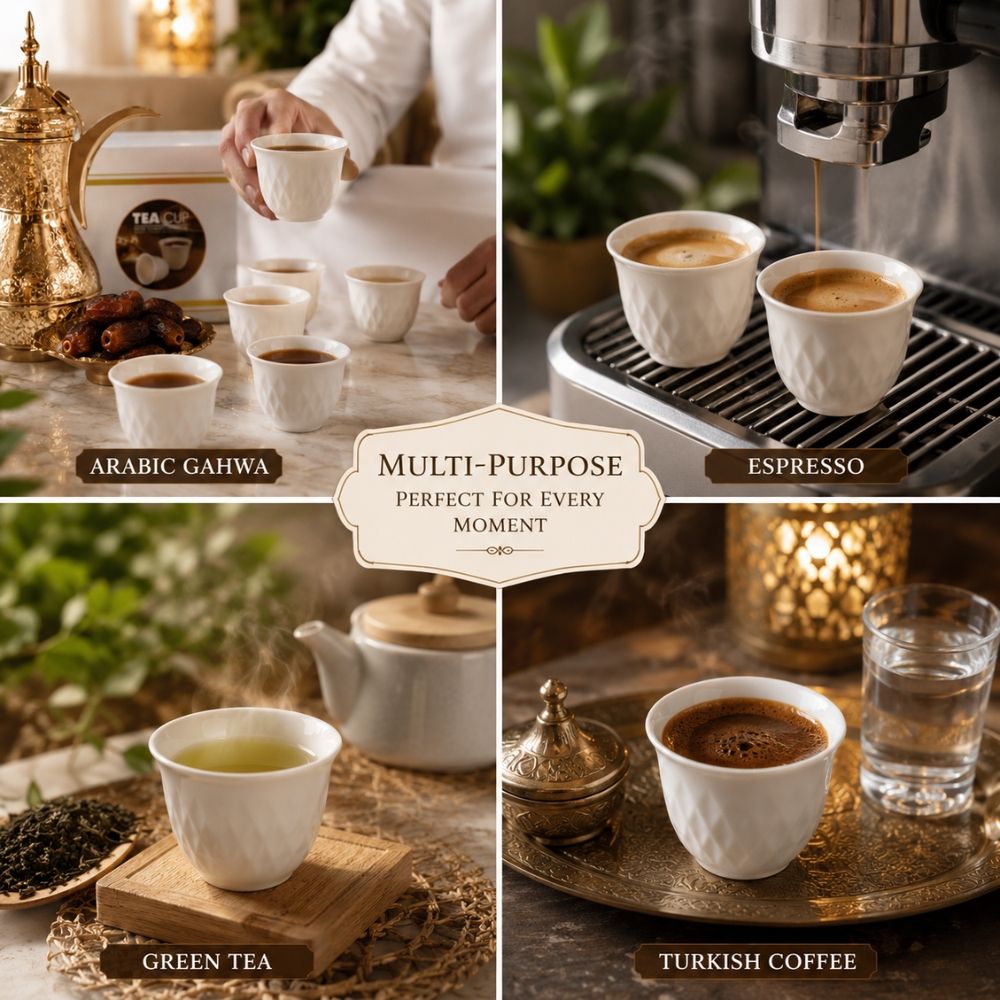 Retro Ceramic Arabic Tea Cups – (23Cm)