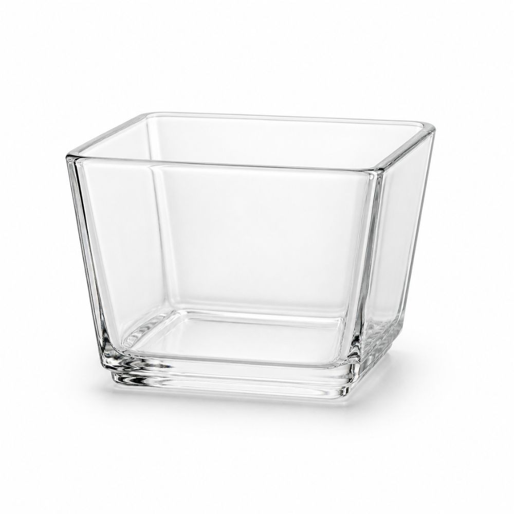 Premium Crystal Clear Square Glass Mini Serving Bowl For Dips Snacks And Desserts
