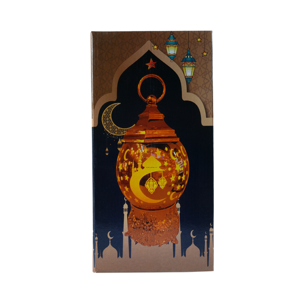 Ramadan Premium Golden Moon & Mosque Lantern Light 30cm