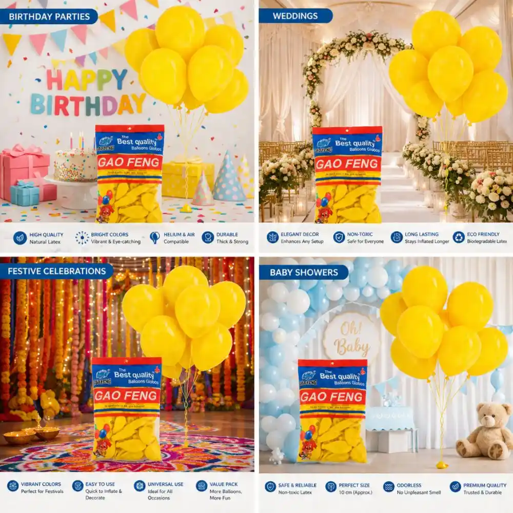 Premium Quality Gao Feng Durable Party Decoration Latex Balloons 100Pcs