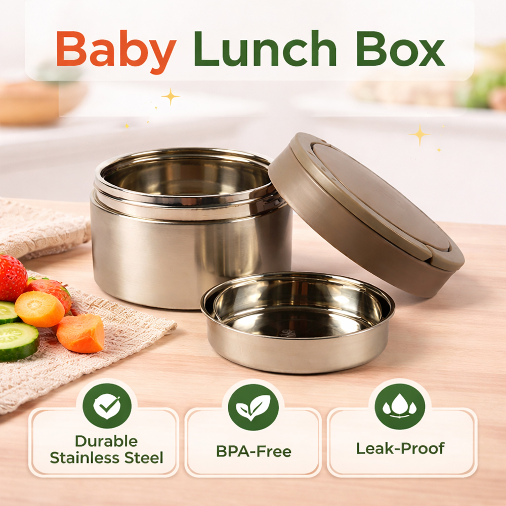 Stainless Steel Thermal Lunch Box – Insulated Food Container 1.1L (11cm x 15cm)