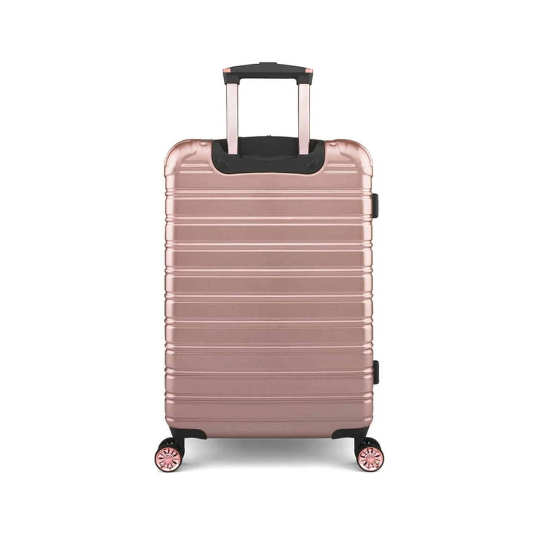 IFly 20-Inch Hard Shell Cabin Trolley Suitcase – Rose Gold / Champagne Pink Metallic Carry-On Travel Luggage