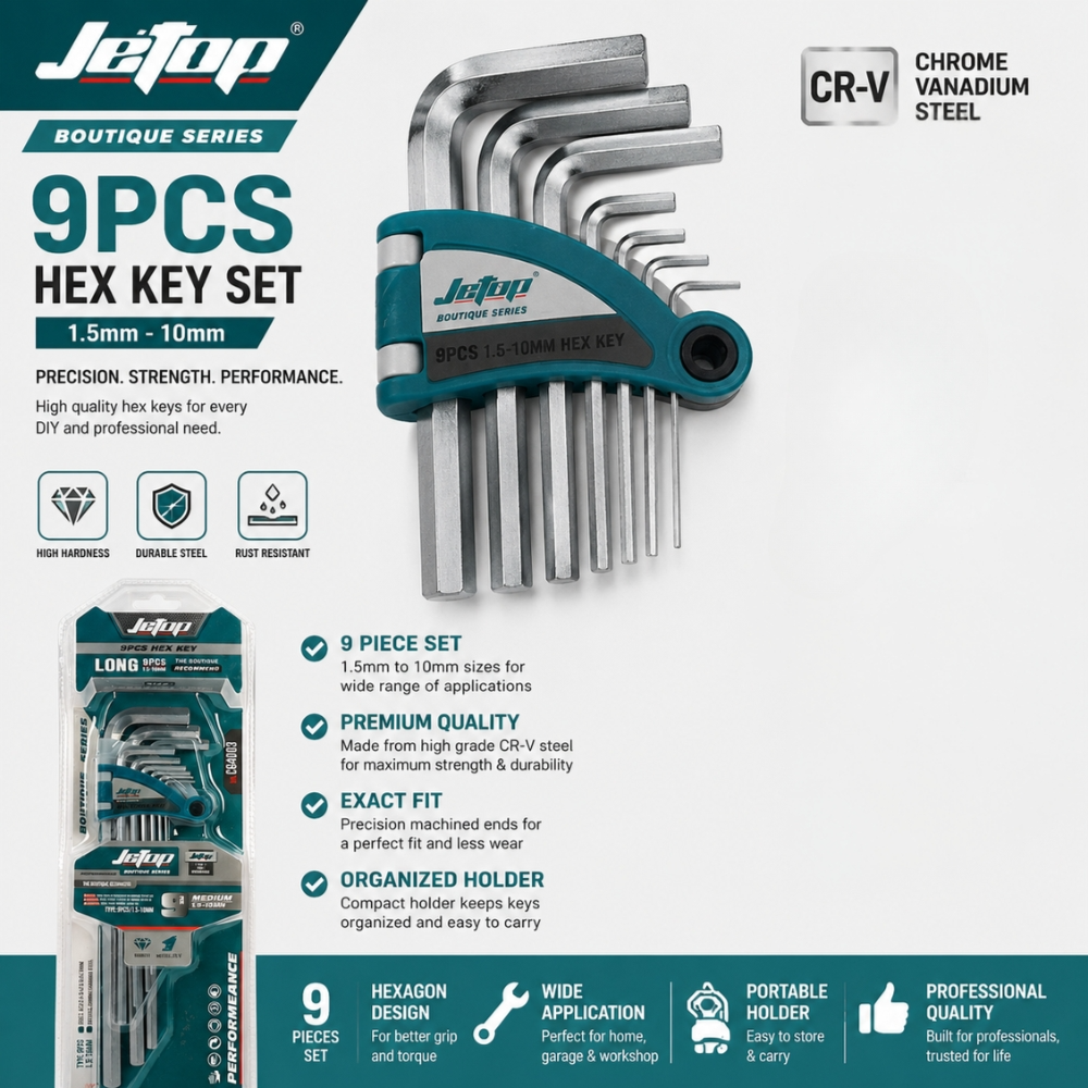 Durable Stainless Steel Hex Key set 9pcs