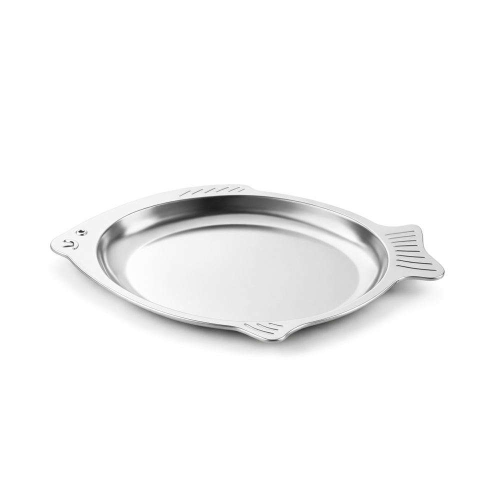 Premium Fish Shaped Stainless Steel Serving Tray – Decorative Kitchen & Dining Food Serving Platter (47×30×3.5cm)