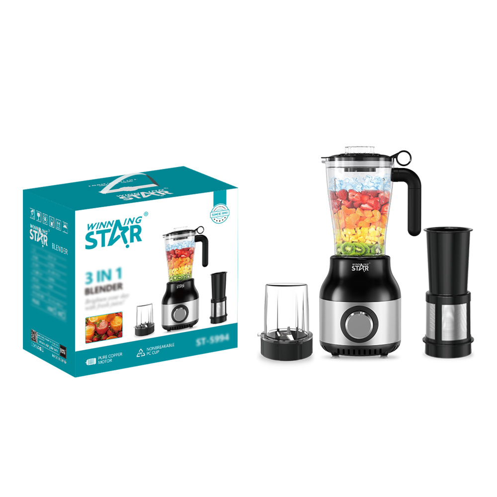 Winning Star ST-5994 3 in 1 Blender Juicer Stainless Steel Jar Food Mixer. VOLTAGE AC 220V-240V ,POWR 500W ,CAPACITY 2L