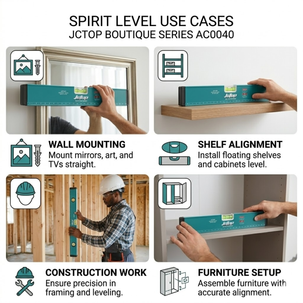 JCTOP Boutique Series 40cm Professional Spirit Level Compact and portable for various tasks