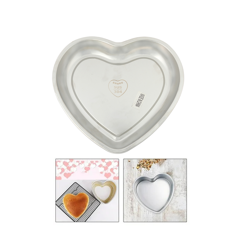 Stainless Steel Heart-Shaped Snack Serving plate (20×22cm)