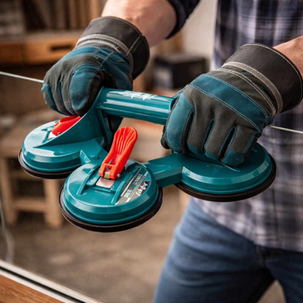 Heavy-Duty Triple Cup Suction Glass Lifter – 110kg Capacity