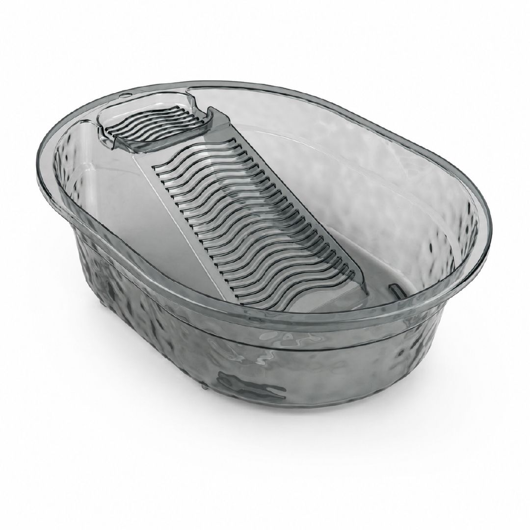 Pragmatic Translucent Plastic Washboard Basin Designed For Hand-Washing Delicate Items