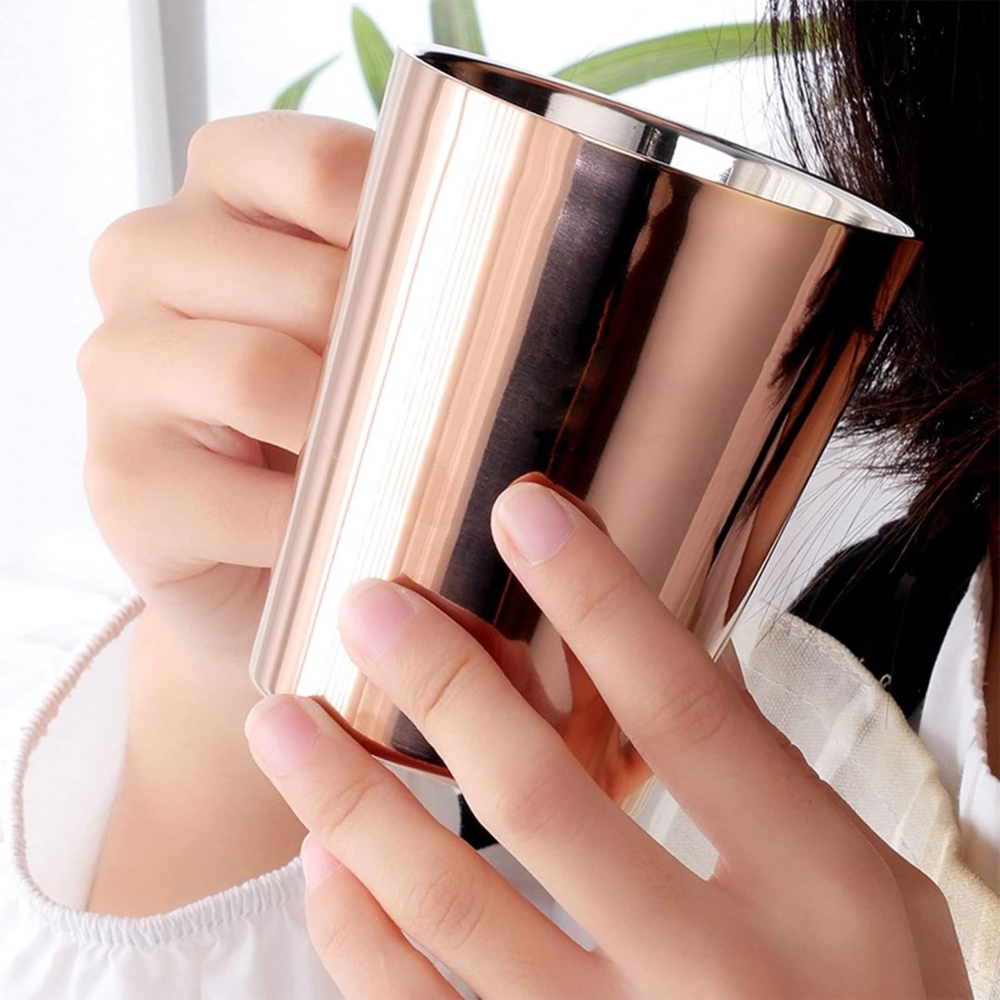 Durable Stainless Steel Coffee & Tea Mug (9.5x8cm)