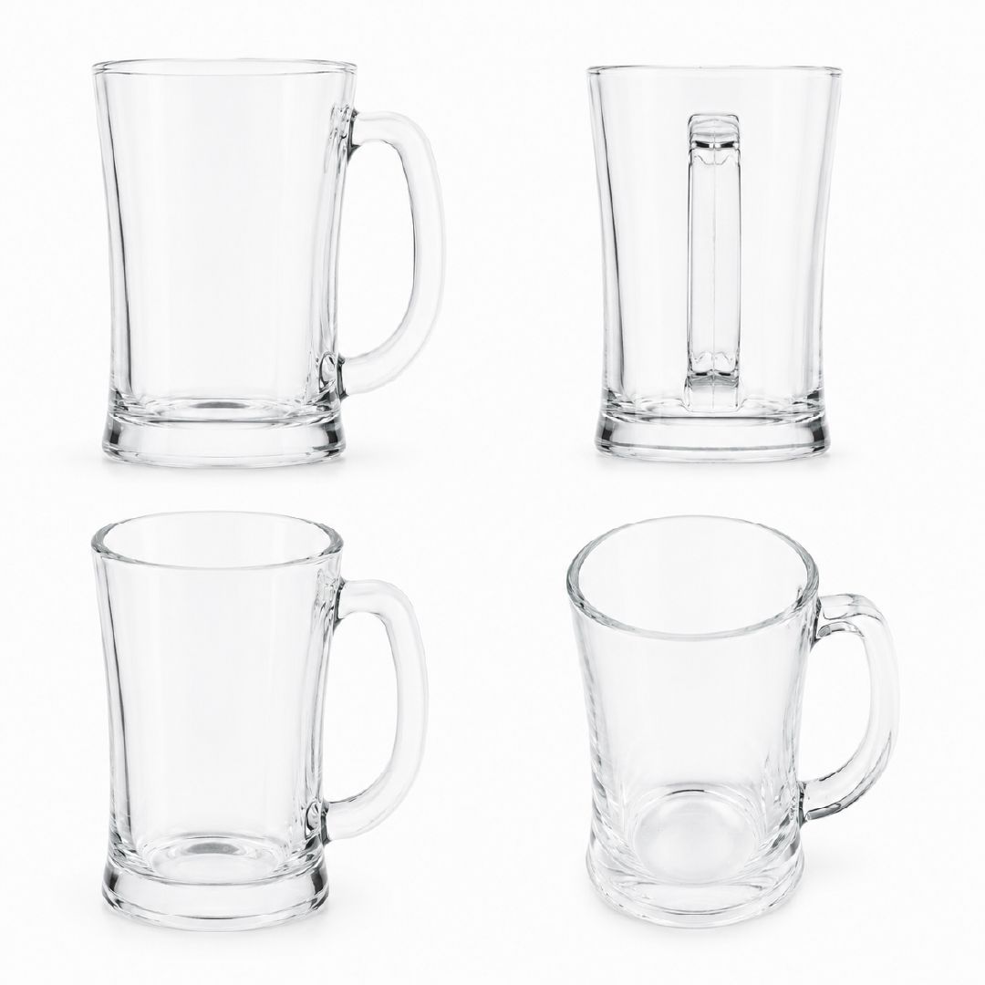Next-Gen Clear Glass Beer Mug For Large Pours – 13 X 8Cm – Transparent