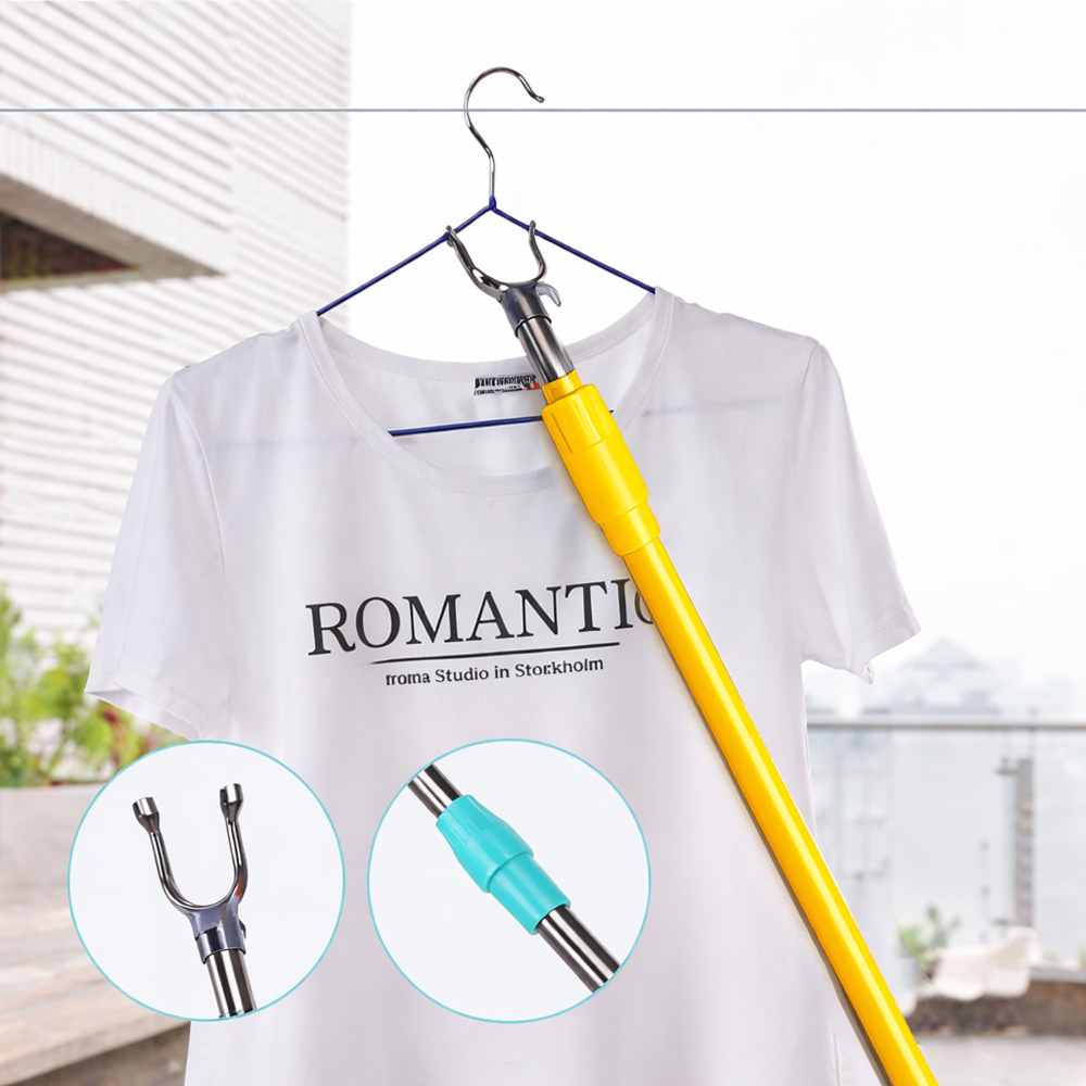 Extendable Reach Hanger Hook Pole (105cm)  Adjustable Laundry & Closet Puller