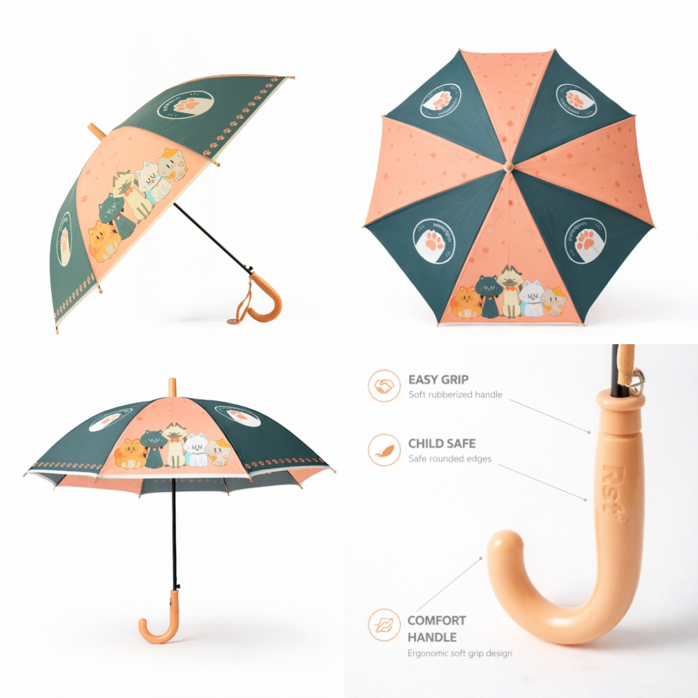 Premium Waterproof And Windproof Cat Edition Umbrella For Kids
