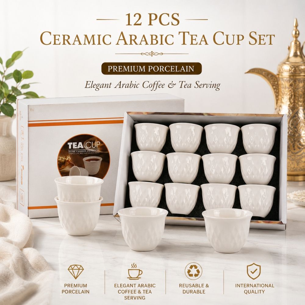 Retro Ceramic Arabic Tea Cups – (23Cm)