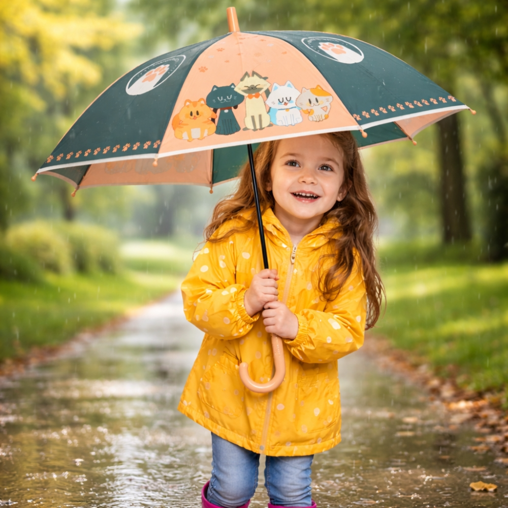 Premium Waterproof And Windproof Cat Edition Umbrella For Kids