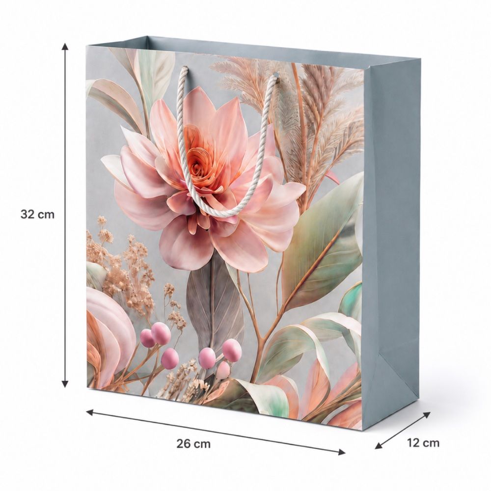 Premium Floral Gift Bag – 32Cm