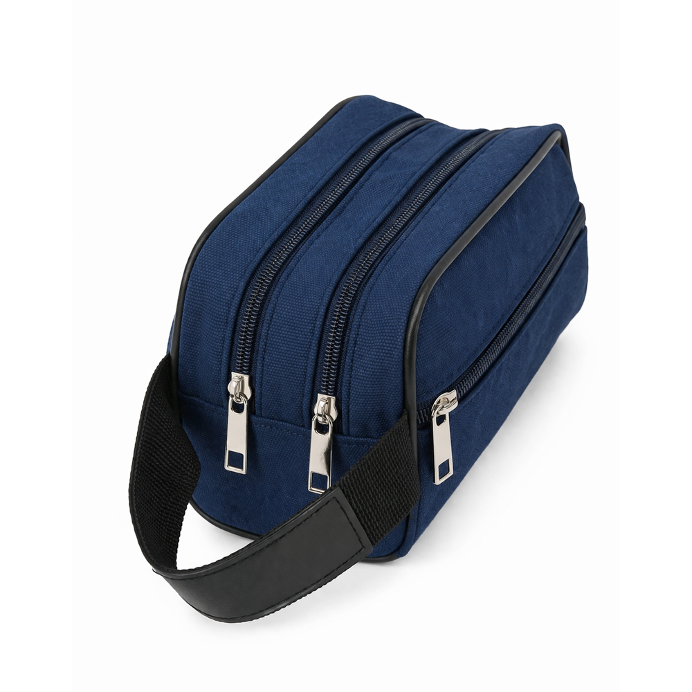 Triple Zipper Water Resistant Travel Toiletry Kit Organizer Bag