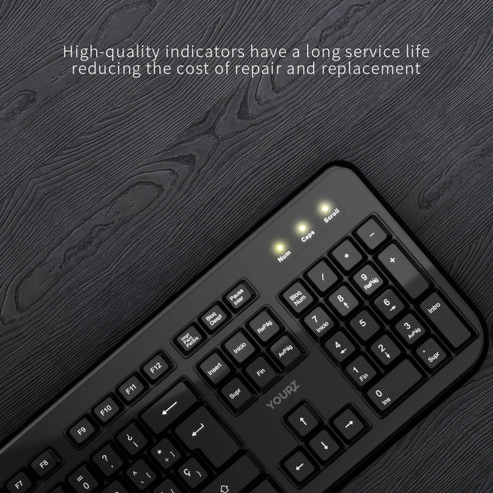 YOURZ KM01 Wireless Keyboard & Mouse Combo – 2.4GHz Black