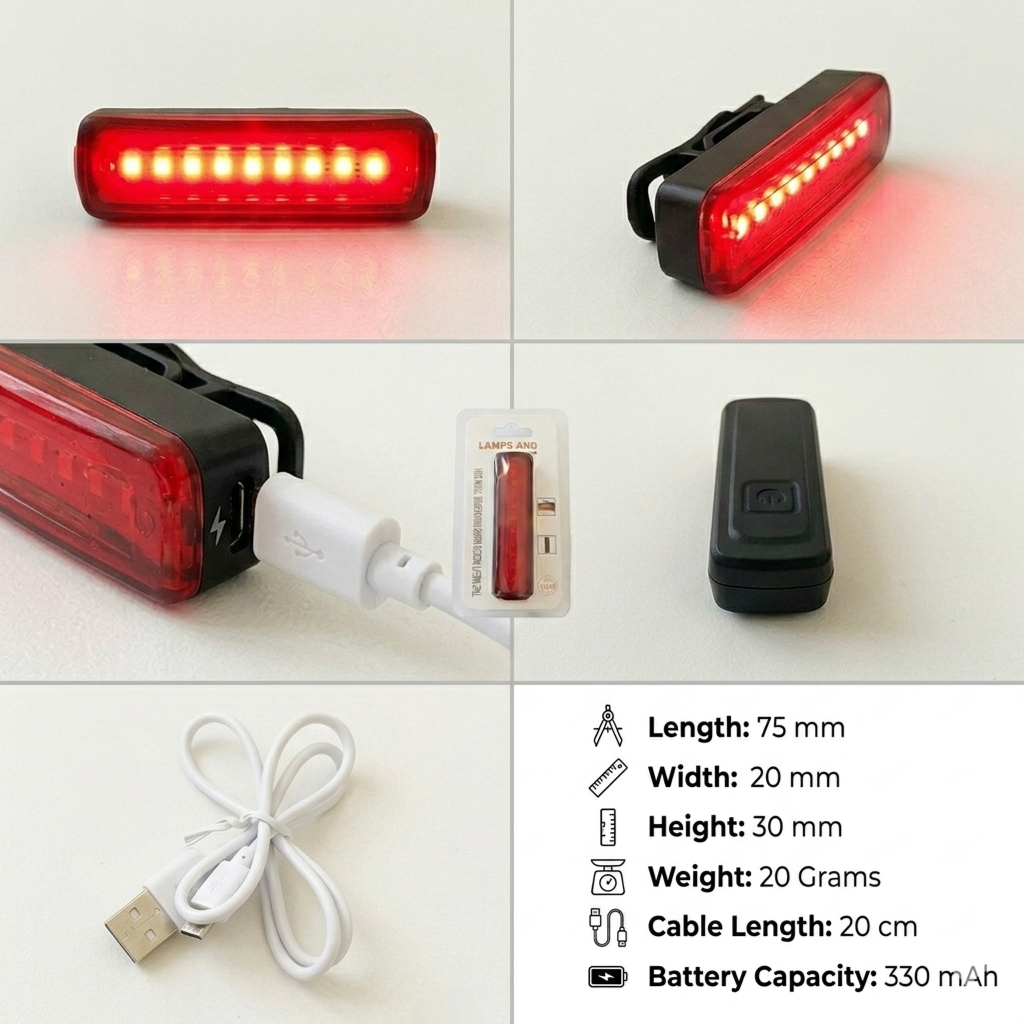 Ultra Bright USB Rechargeable LED Bike Rear Light Waterproof Safety Cycling Taillight