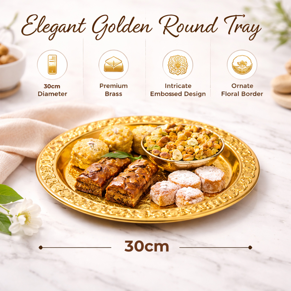Royal Gold Starburst Geometric Serving Tray - 30cm