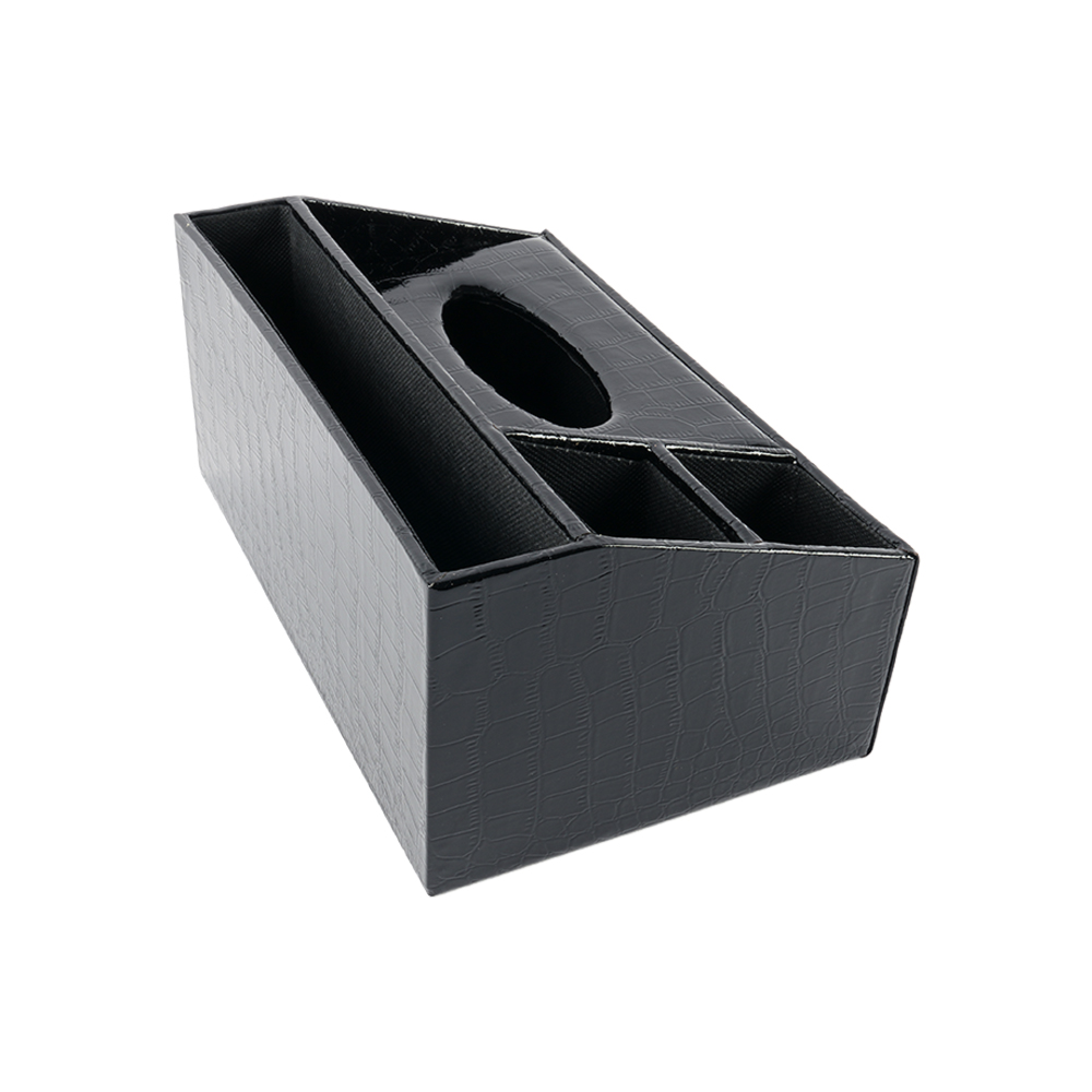 Luxury Tissue Box & Desktop Organizer – Multi-Compartment