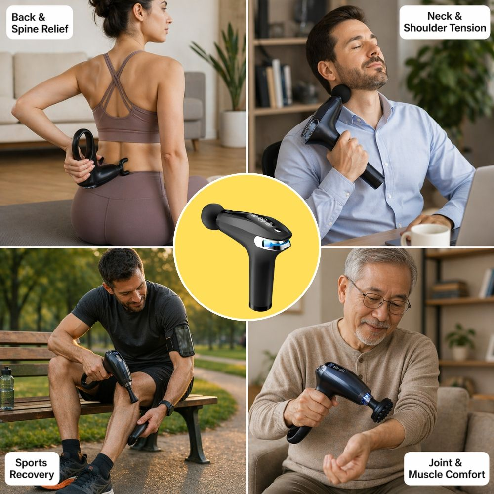 Hb 005 Long Handle Portable Fitness Massage Gun For Muscle Recovery & Slimming / Fascial Massage Gun