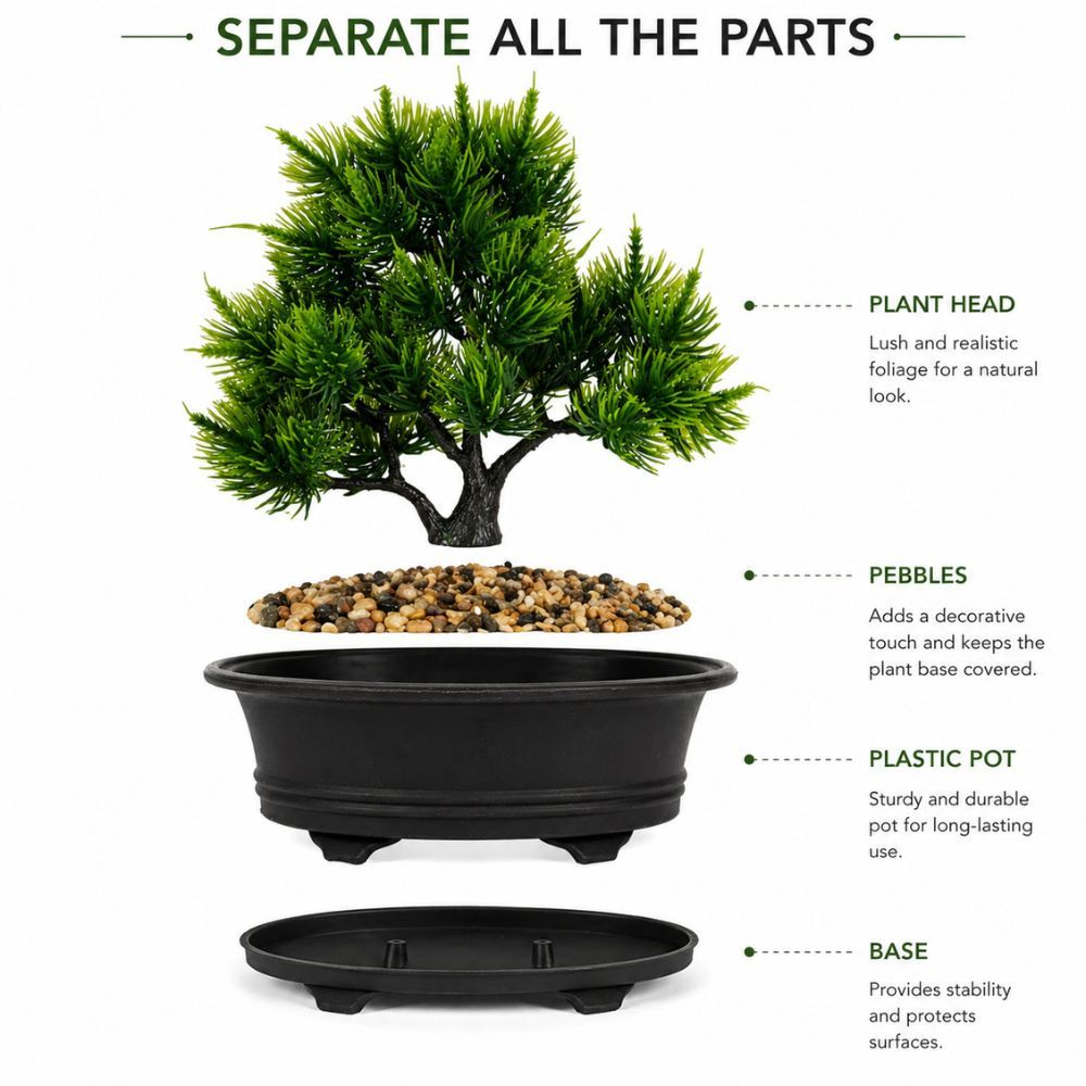 Lush Realistic Artificial Cedar Pine Bonsai Decorative Pot Plant