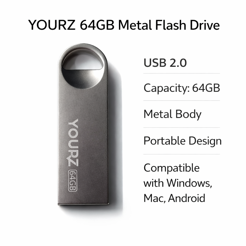 USB Flash Drive YOURZ-U9, 64GB, USB 3.0, Flash Drive, Silver
