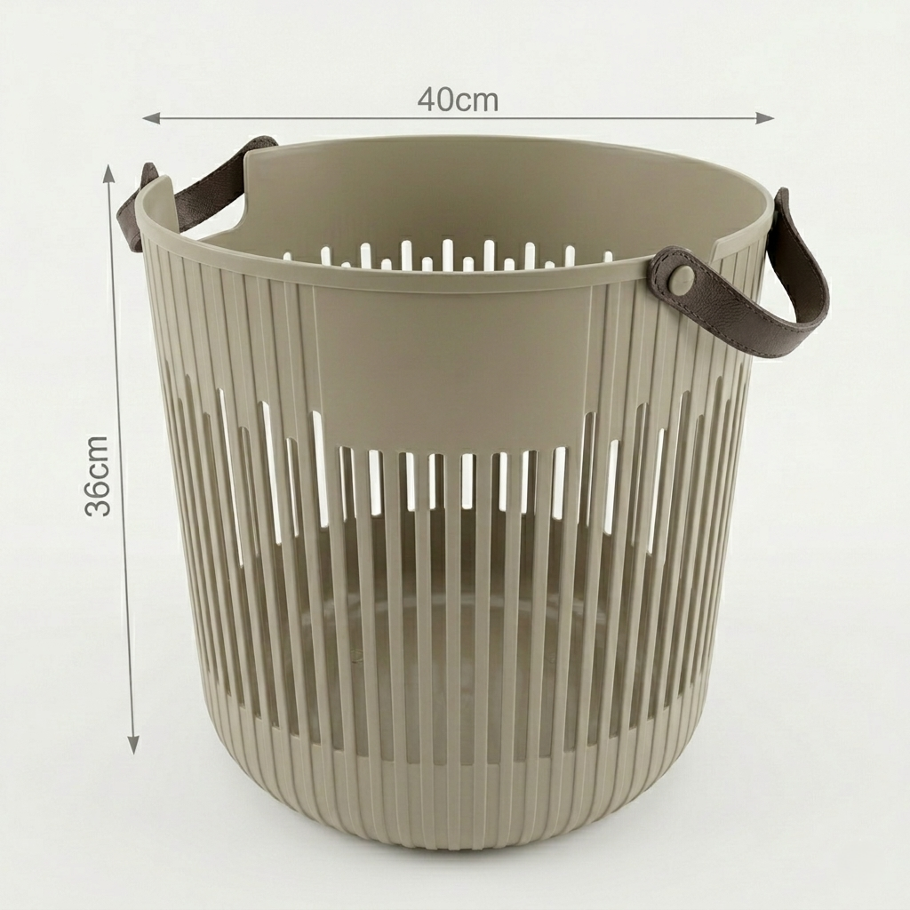 Multipurpose Home Storage Basket With Leather Handles
