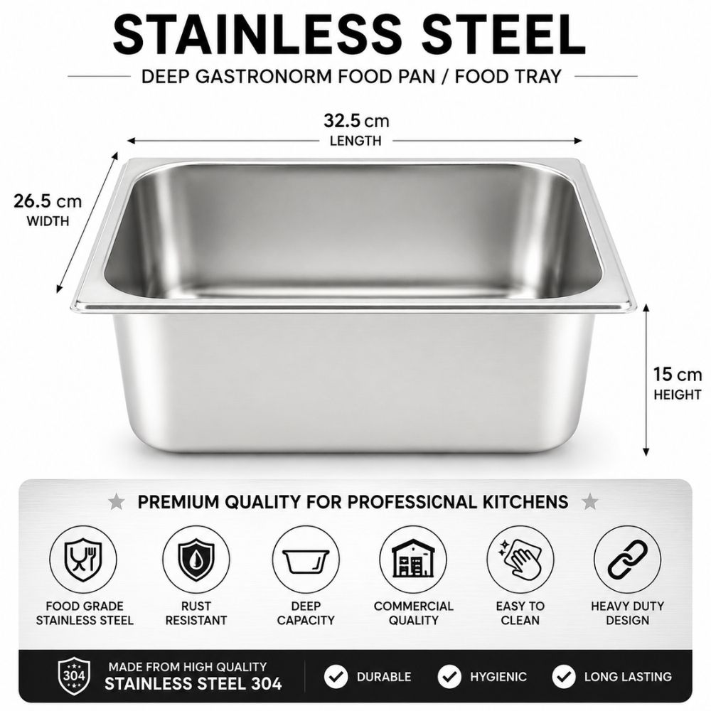 Premium Deep Gastronorm Stainless Steel Professional Food Storage And Service Pan