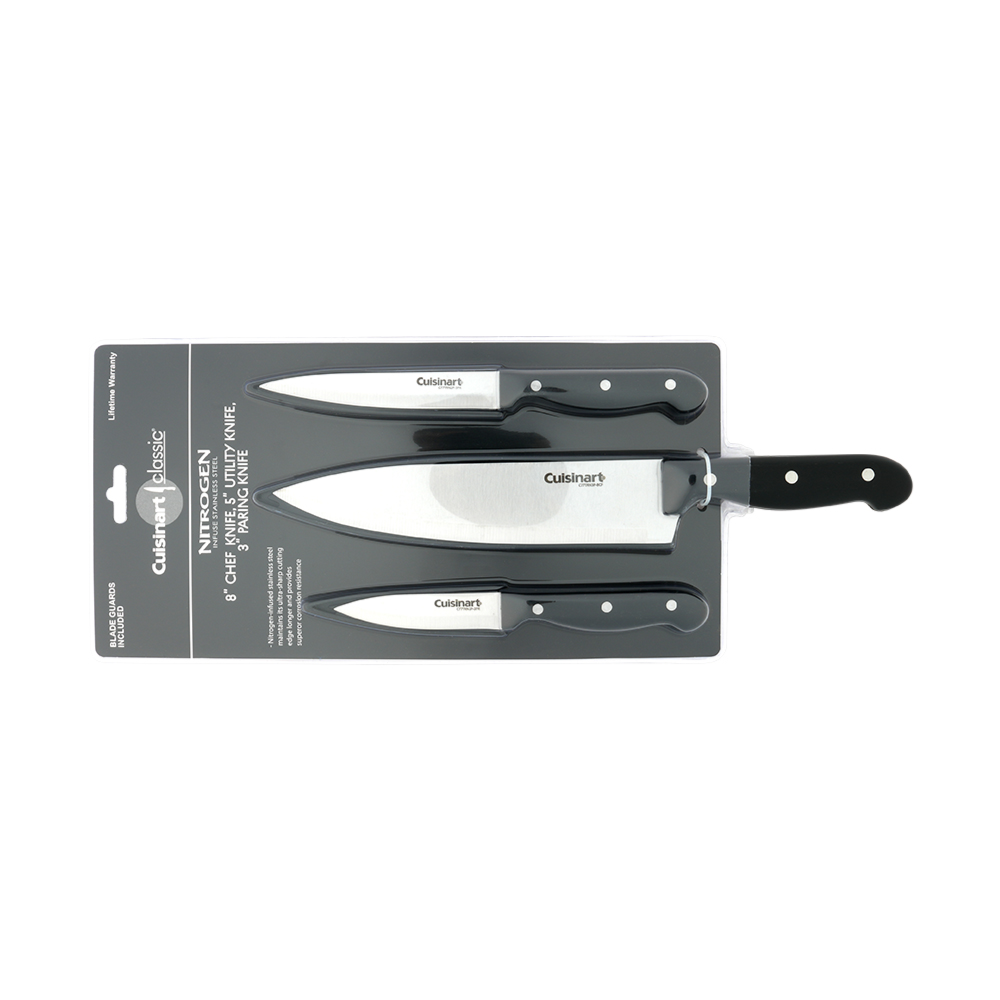 Premium 3PCS Kitchen Knife Set 20×24×33CM – Stainless Steel Chef, Utility & Paring Knife Set with Ergonomic Handle