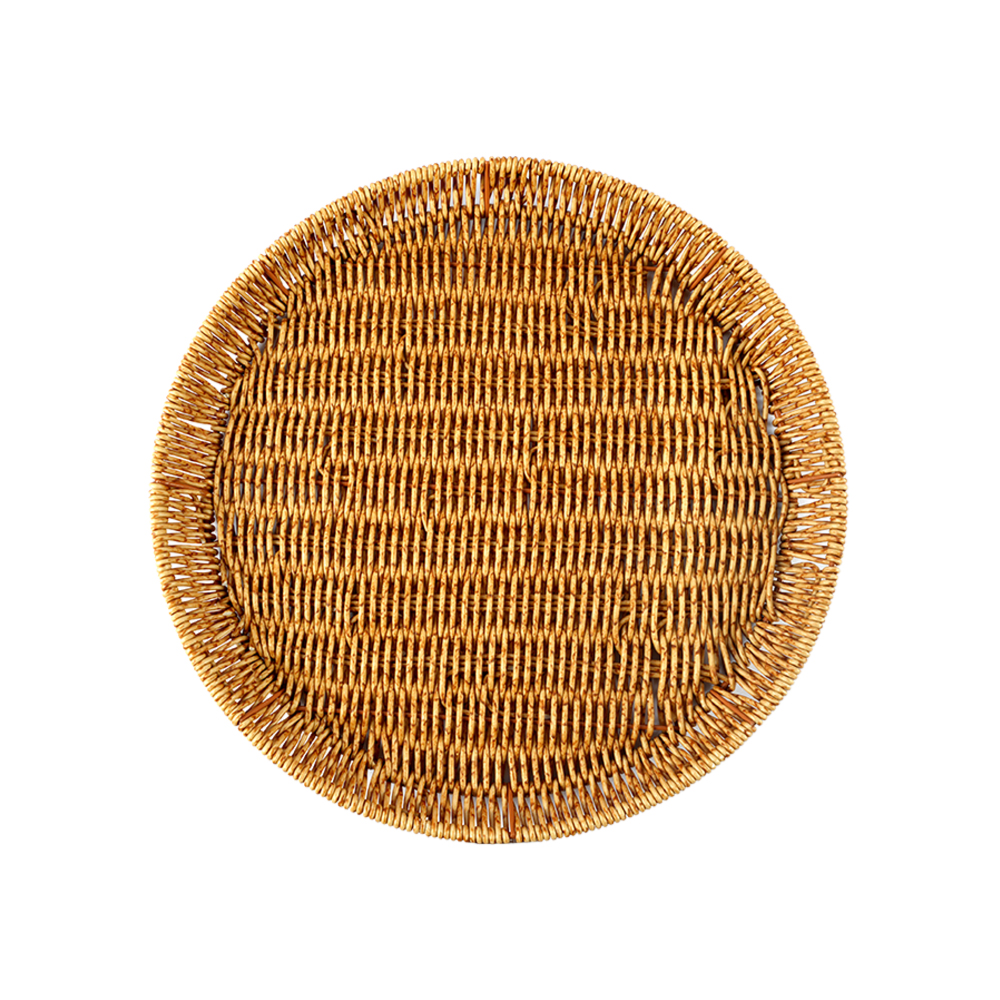 Premium Synthetic Fiber Round Serving Tray 35CM | Durable Woven Table Tray | Elegant Serving & Decorative Use