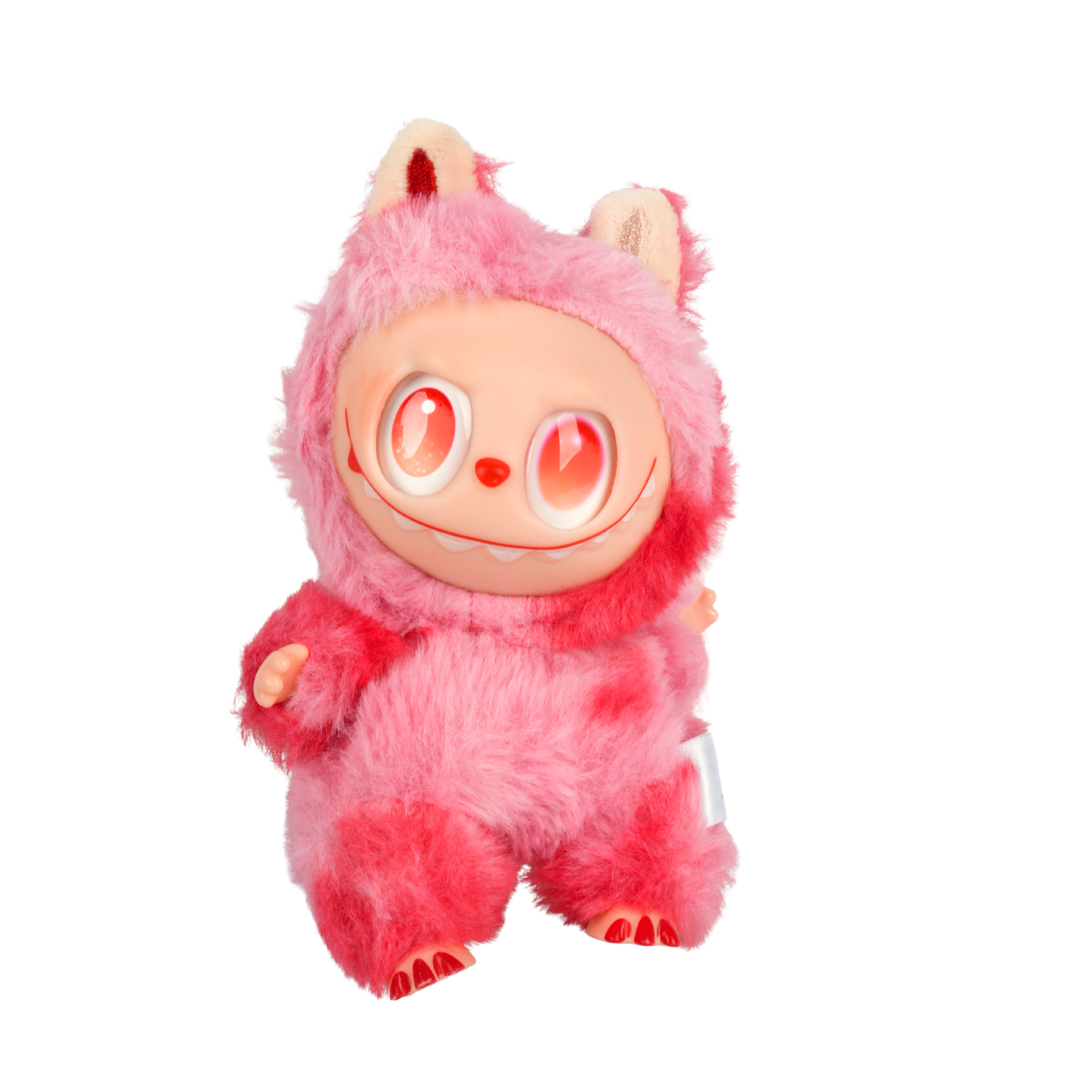LABUBU Cute Furry Pink Doll 16 cm | Soft Plush Collectible Toy with Glossy Eyes | Premium Decorative Gift Doll for Kids & Collectors
