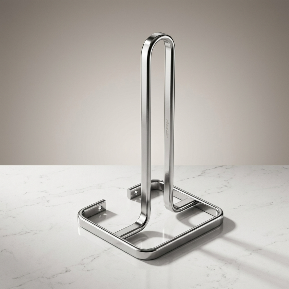 Modern Stainless Steel Versatile Kitchen Tissue Roll Holder And Organizer