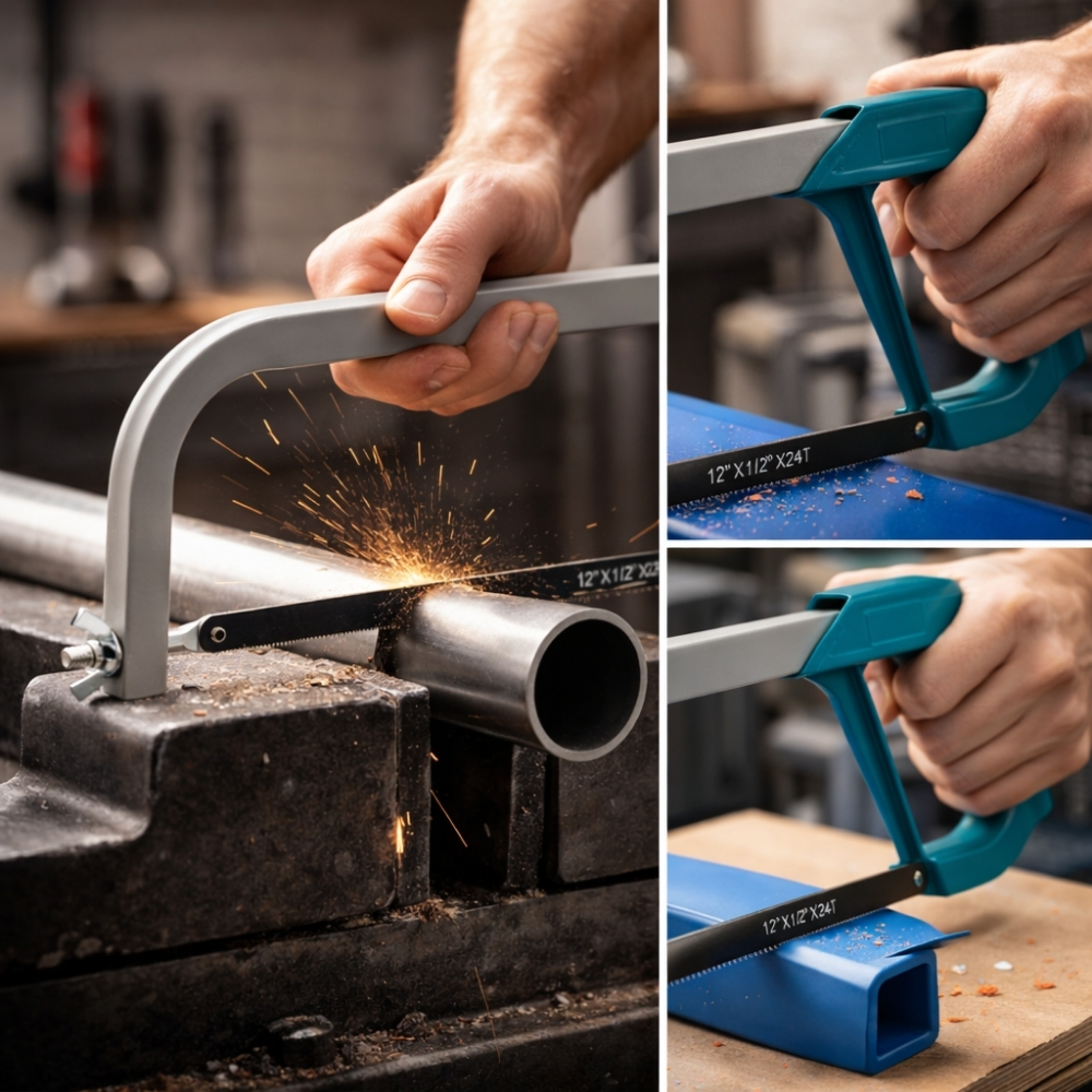 12-Inch Heavy-Duty Professional Hacksaw with Ergonomic Grip
