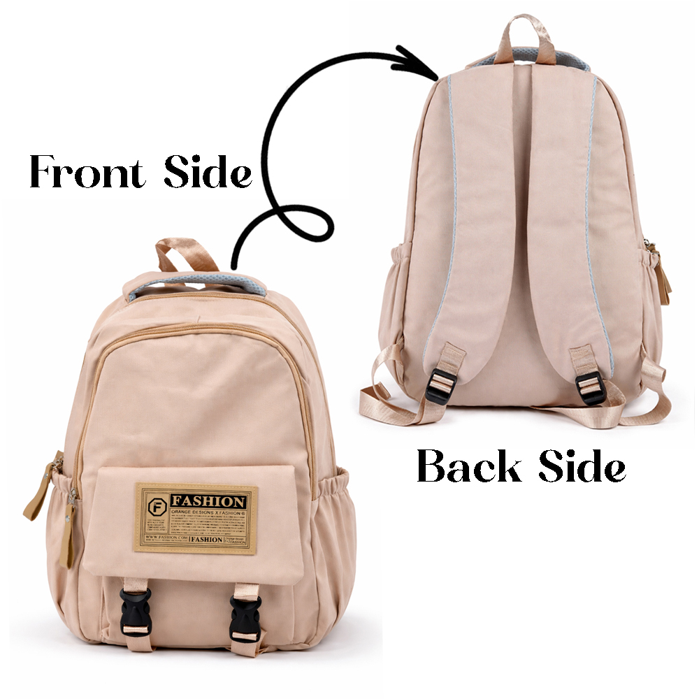 Fashion Multi-Pocket Backpack – Beige (43Cm)