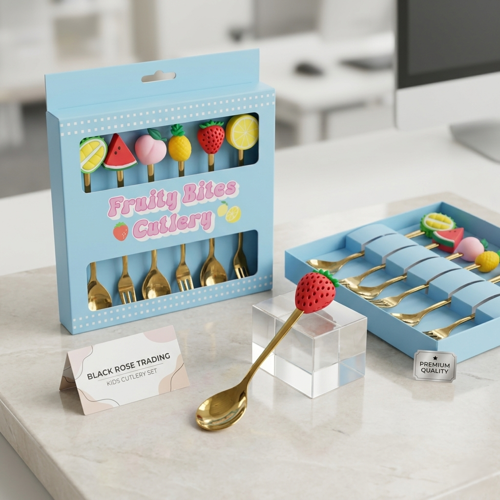 FRUITY BITES PREMIUM GOLDEN KIDS CUTLERY 6PCS SET