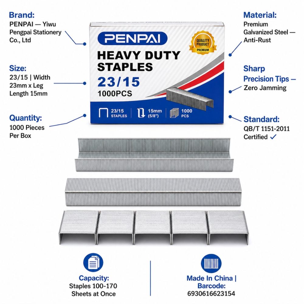Professional Office Grade 23 / 15 Precision Metal Staples