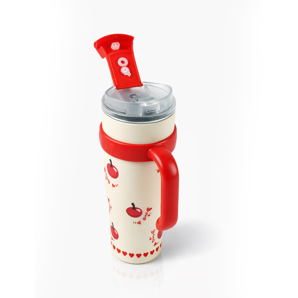 Large Capacity 1200ML Vacuum Insulated Straw Cup with Handle – Leakproof Travel Tumbler for Hot & Cold Drinks (Height 30cm)