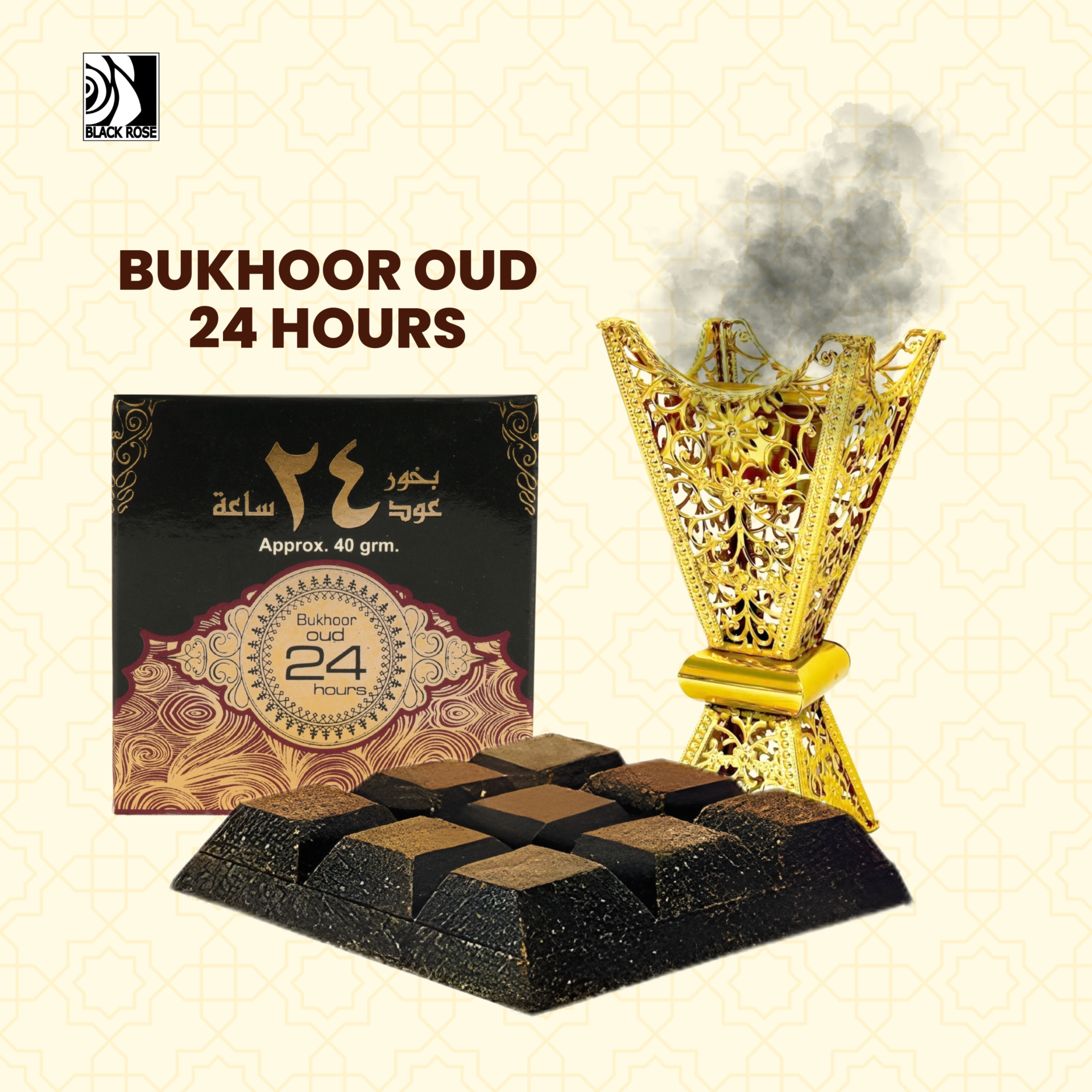 Bukhoor Oud 40G – Premium Luxury Incense With 24 Hours Long-Lasting Fragrance