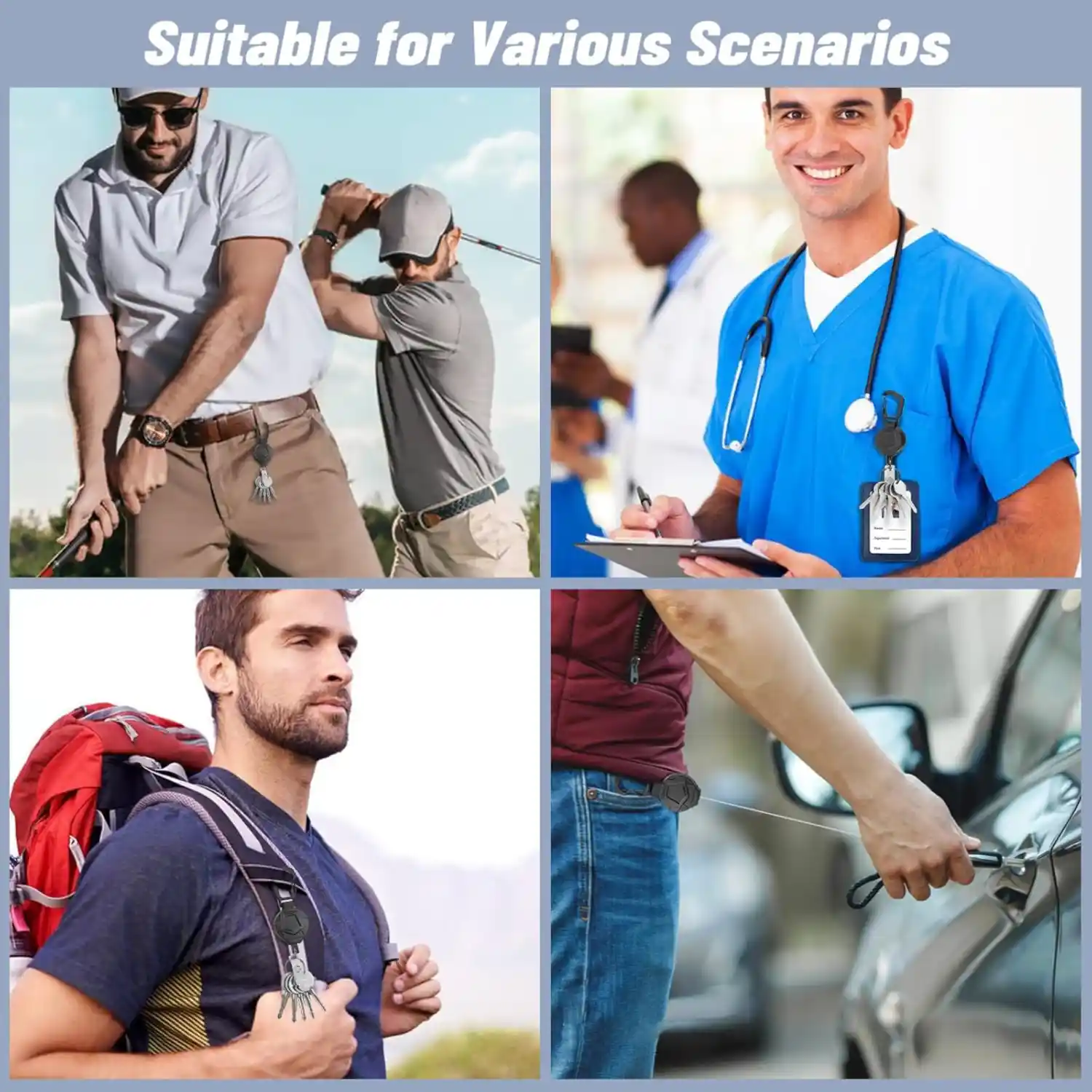 Heavy Duty Retractable Keychain & ID Badge Holder