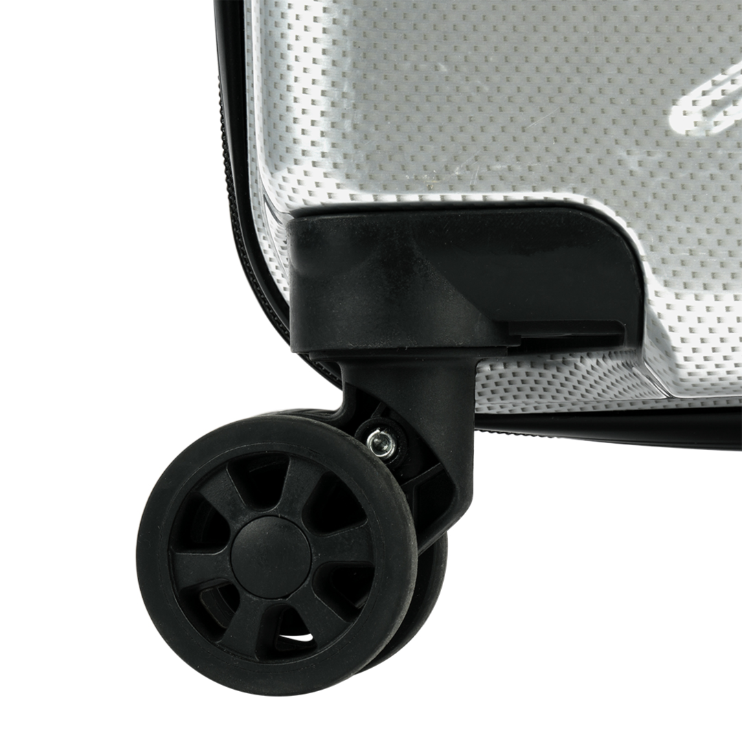 20-Inch Hard Shell Cabin Trolley Suitcase – Silver | Carry-On Travel Luggage with Combination Lock