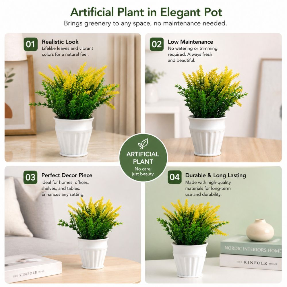 Luxury Realistic Artificial Plant Decor In Elegant White Pot